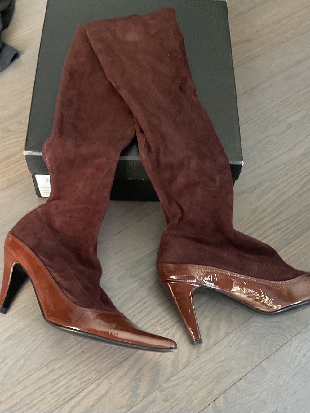 Women's Accessoire Brown Suede Over-the-Knee Heeled Boots